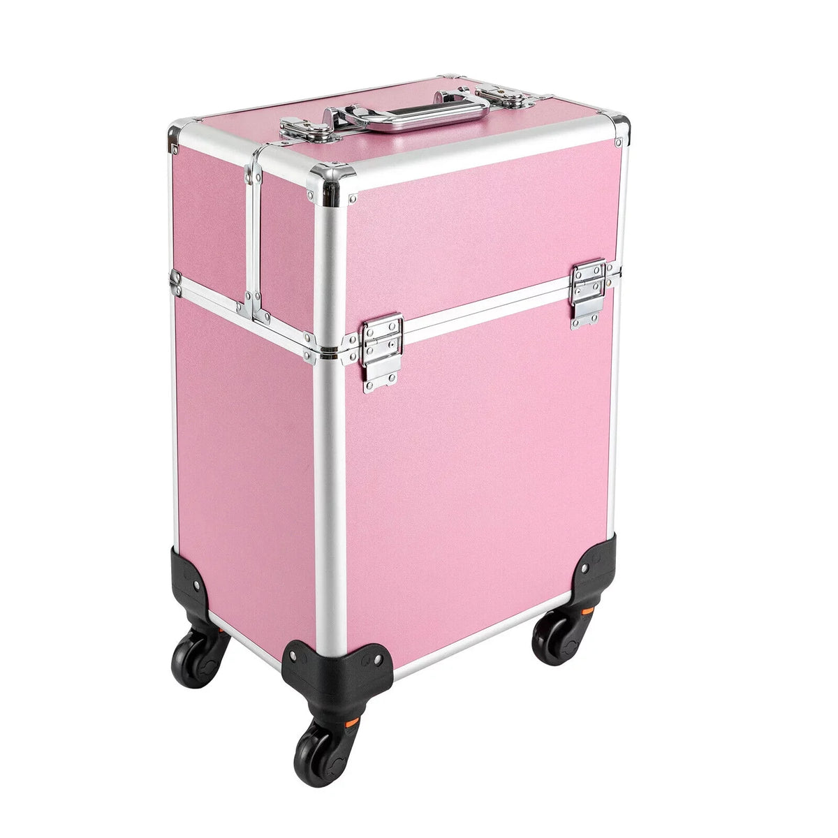 Makeup with Trolley Train 4-Tier Miumaeov Wheels Makeup Storage Cosmetic Professional Case Rolling Organizer