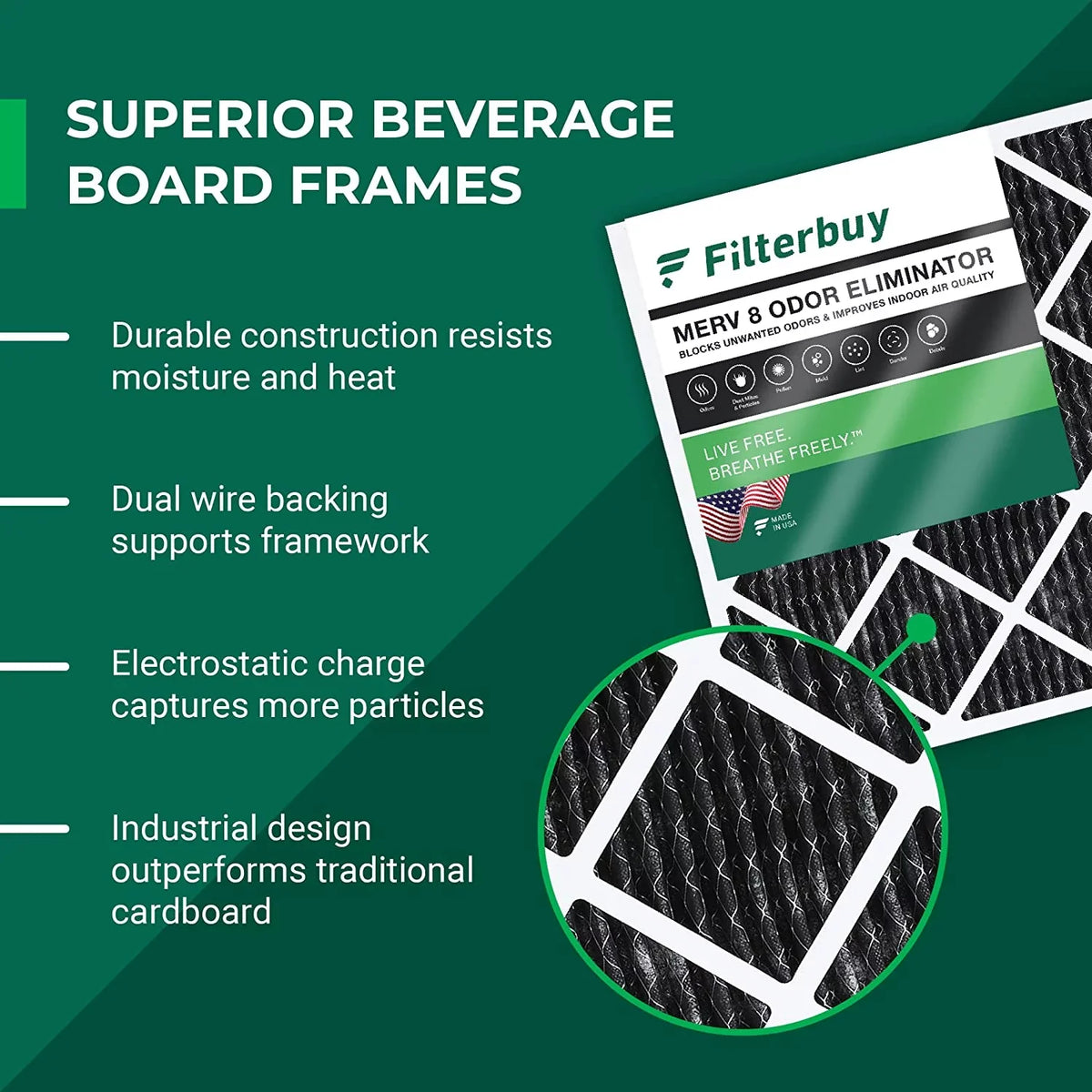 with Furnace Activated Pleated 8 14x18x1 Carbon Filters AC Eliminator Odor HVAC Air (1-Pack) MERV Filterbuy