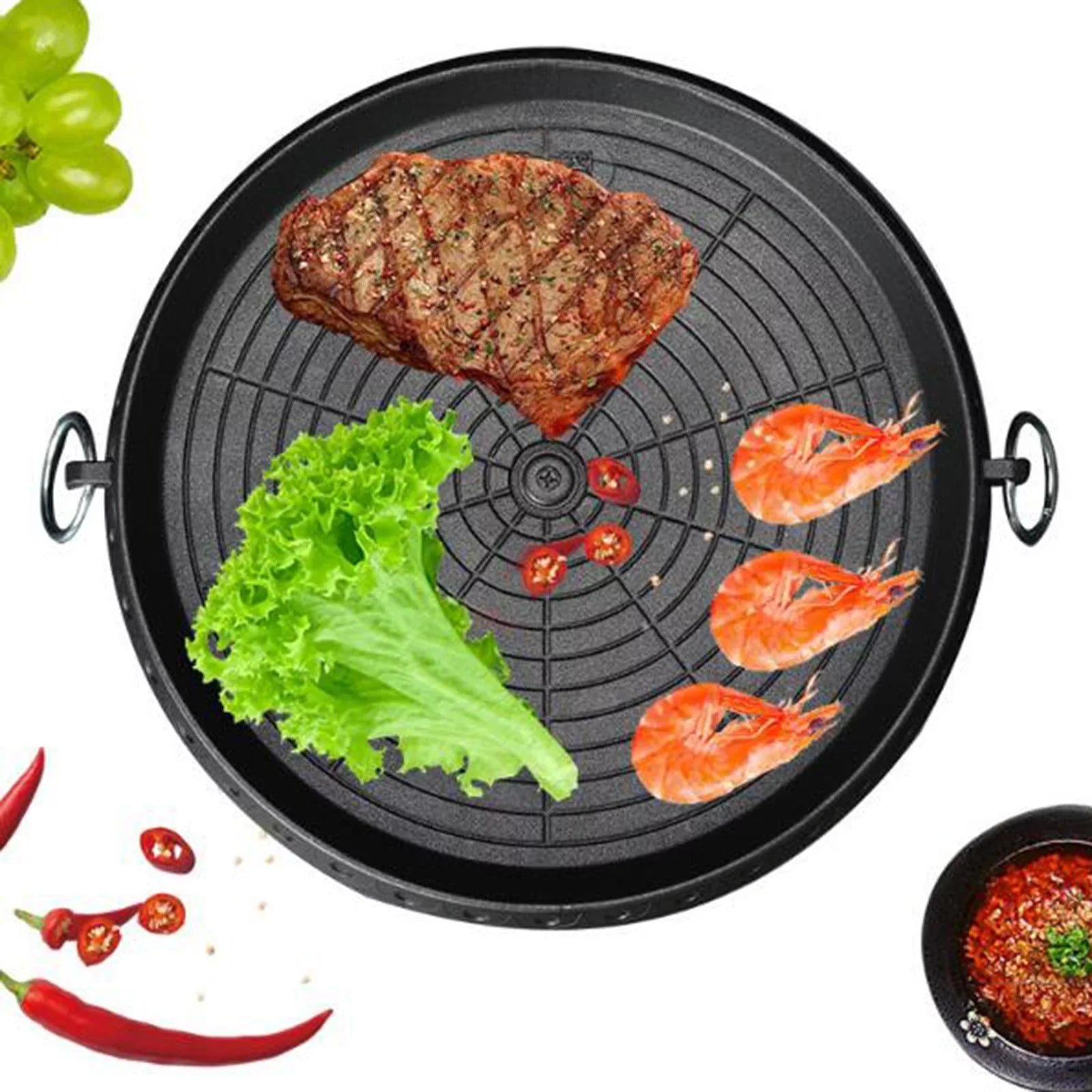 Camping Lightweight Indoor BBQ Picnic Induction Tray Frying Pan Household Smokeless exterior Portable Grill