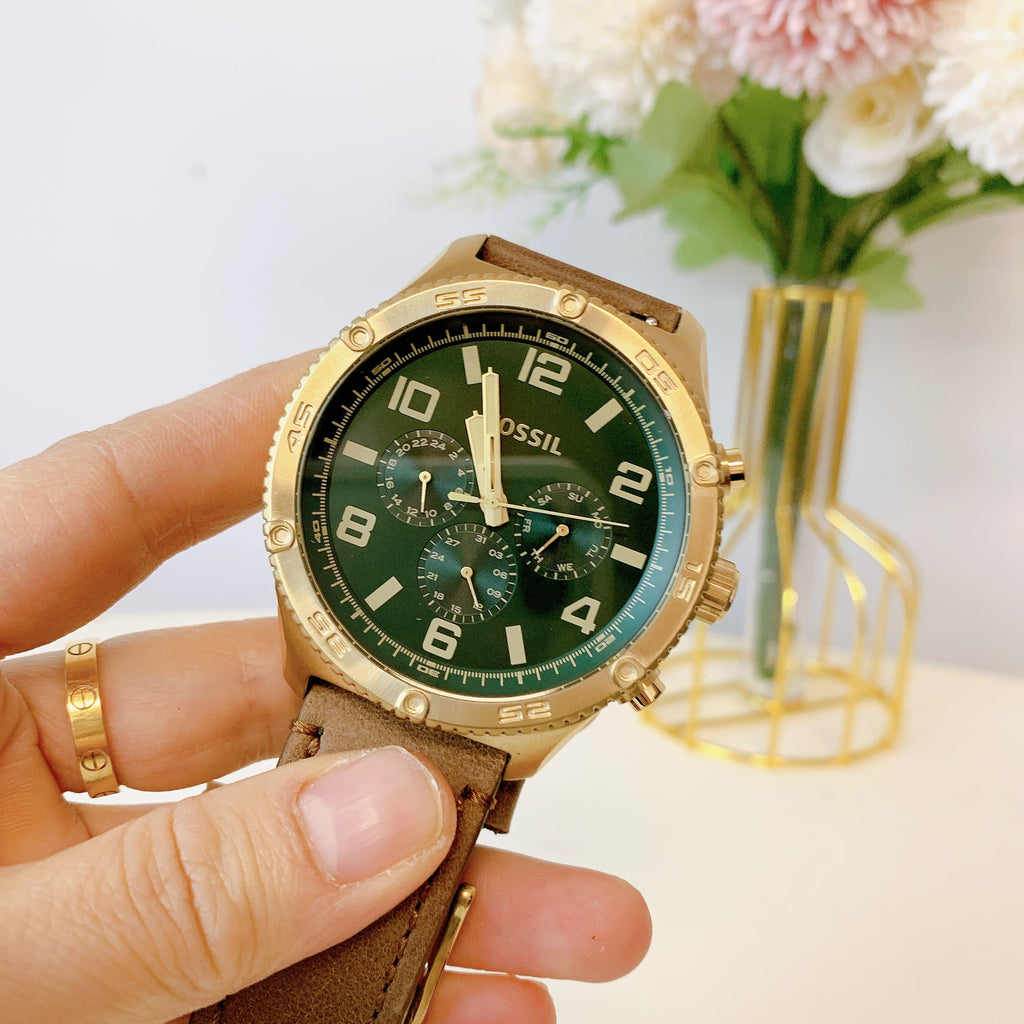Multifunction Brox Leather Medium Brown Fossil Watch BQ2742