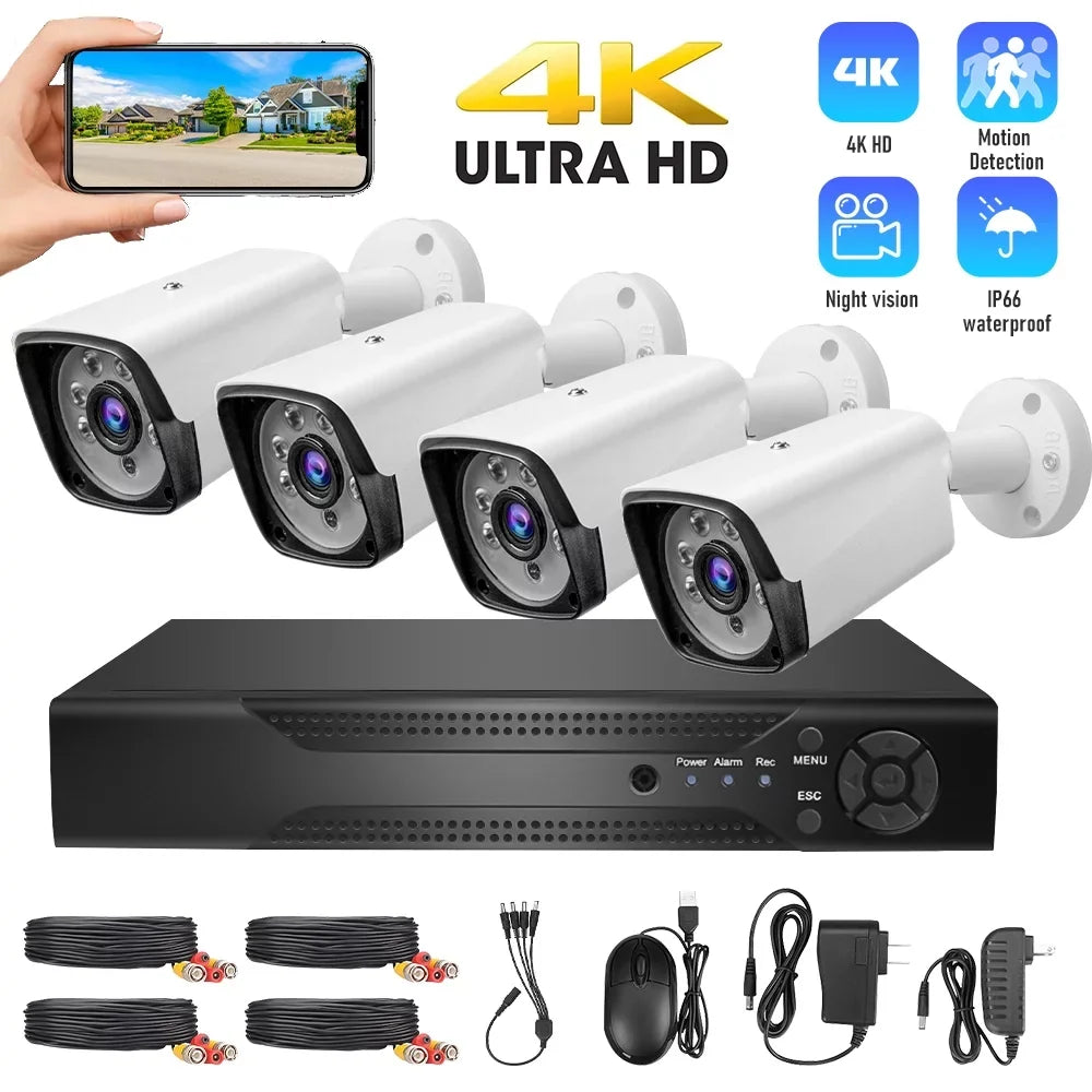4pcs HD with Home Wireless Systems System Security 1080P Security 4CH Cameras Camera Full Wireless,DFITO
