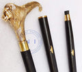 Polished Premium (Lion) Buffed Women With Plated Handle Stick Victorian for Crutches Walking & Brass Solid Cane Walking Inlayed Men and Beautiful Canes