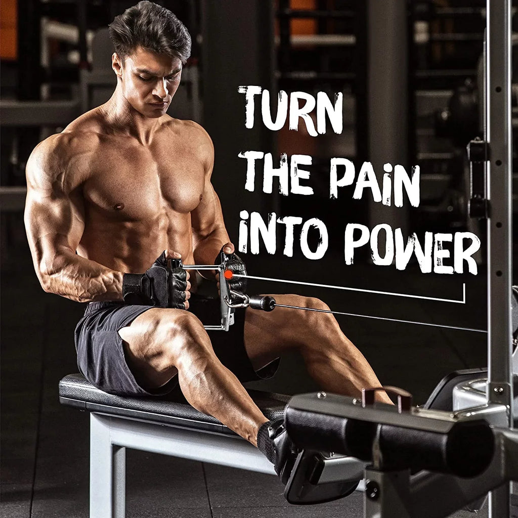D Bar + Attachment Handle Double Cable Rope Combo V-shaped Tricep Yes4All +