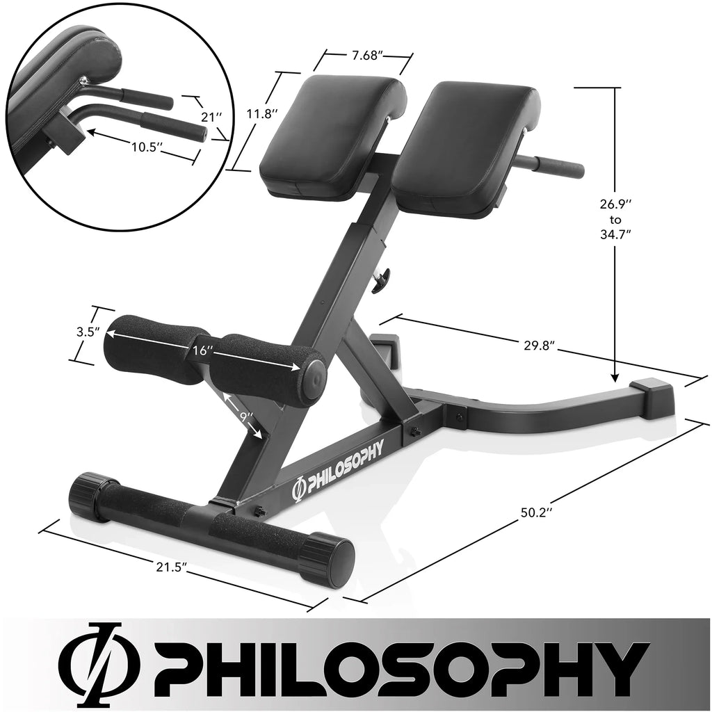 Lower Hyper-Extension Gym Bench Chair Philosophy Adjustable - Back Roman