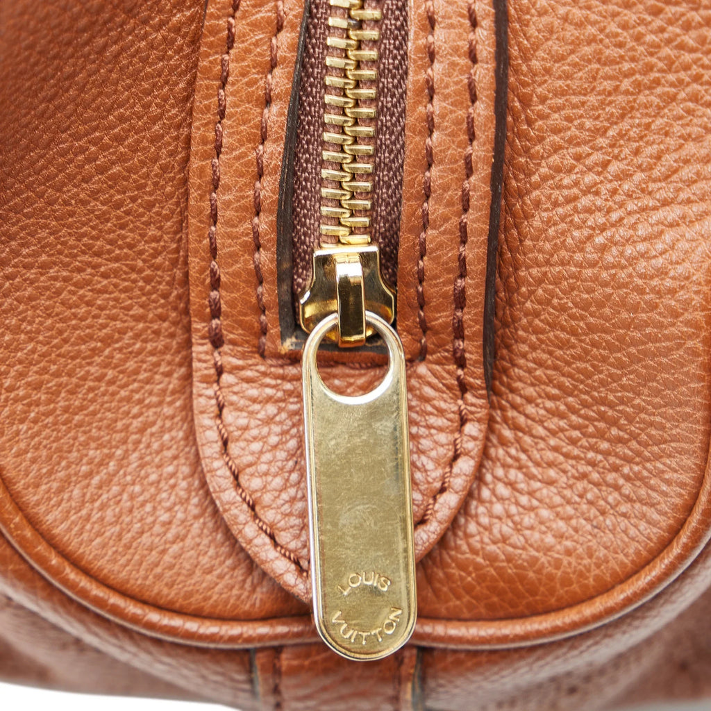 Lunar Bag Shoulder PM Pre-Owned Brown Mahina Monogram Leather (Good) Authenticated Calf Unisex