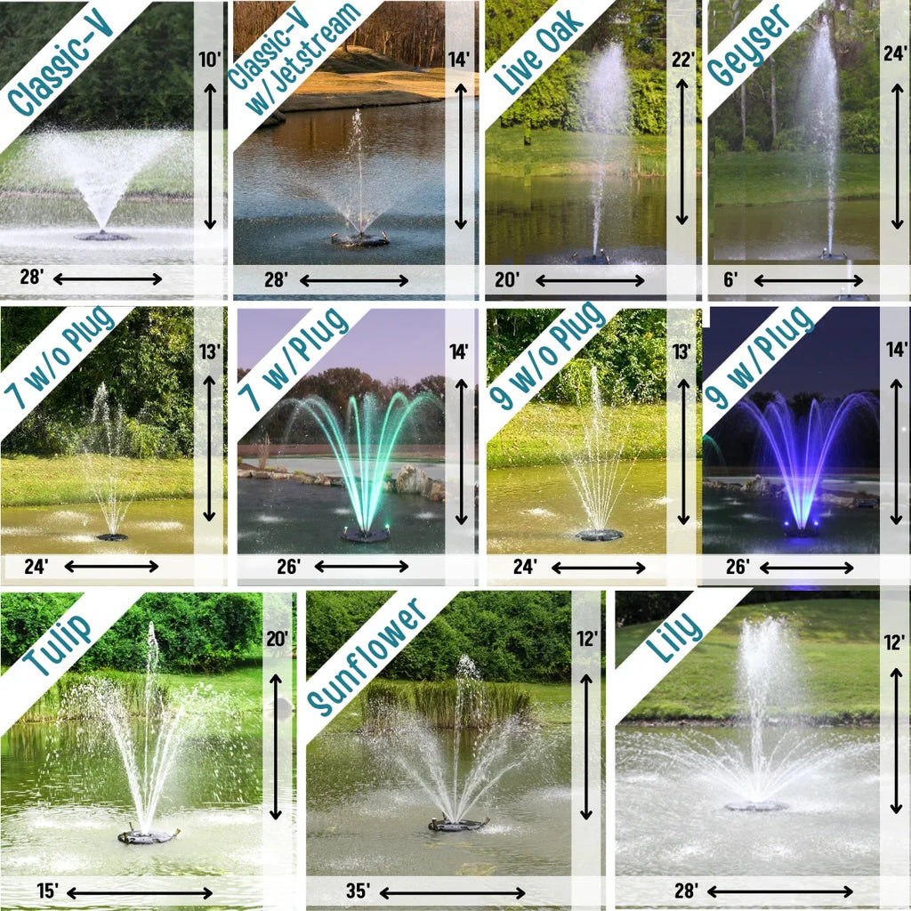| OFF 100 11 | Aeration HP 1.5 PONDS | | Cord foot AQF125003X3W-100 Fountain | Floating Patterns Ponds HALF Lights for Surface White