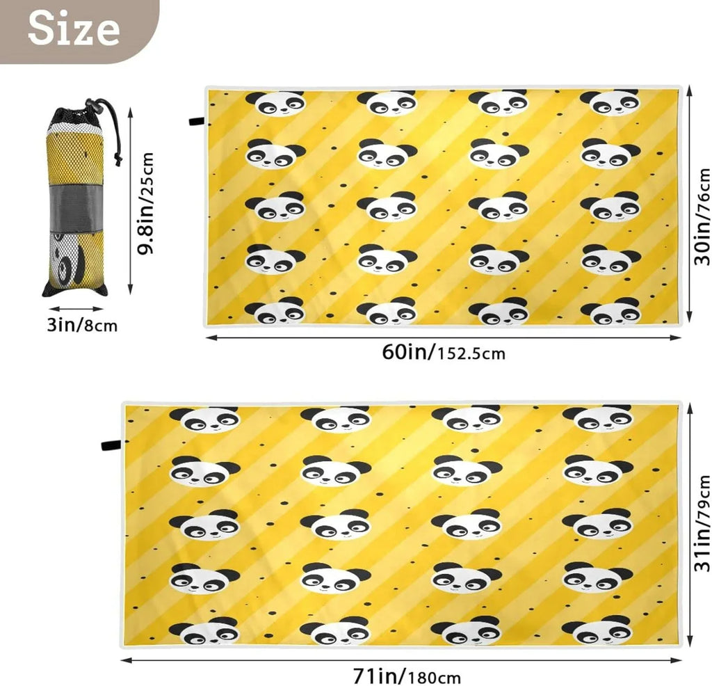 Bath Shower Yellow Swim Beach Thin Lightweight Yoga Quick Pool 31”X71” Dry Bestwell Free Blanket, Panda Towel, Multipurpose Towel Oversized Towel Sand Towel Polka Microfiber Dot