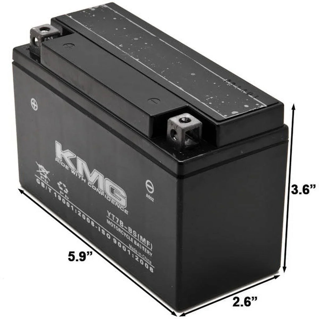 ATV 12V Powersport Maintenance Scooter Replacement Performance Motorcycle Battery High SMF Sealed KMG YT7B-BS OEM Free