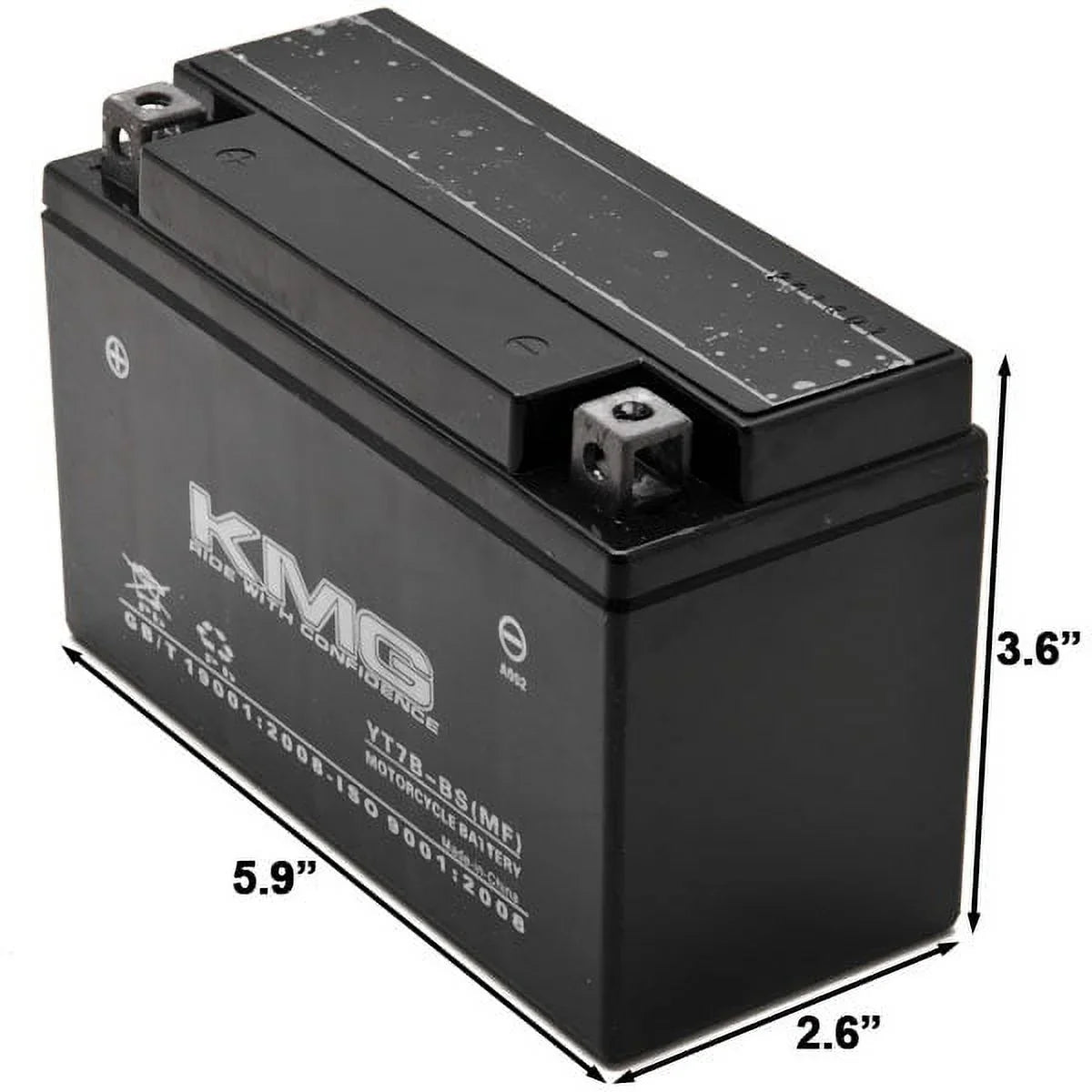 ATV 12V Powersport Maintenance Scooter Replacement Performance Motorcycle Battery High SMF Sealed KMG YT7B-BS OEM Free