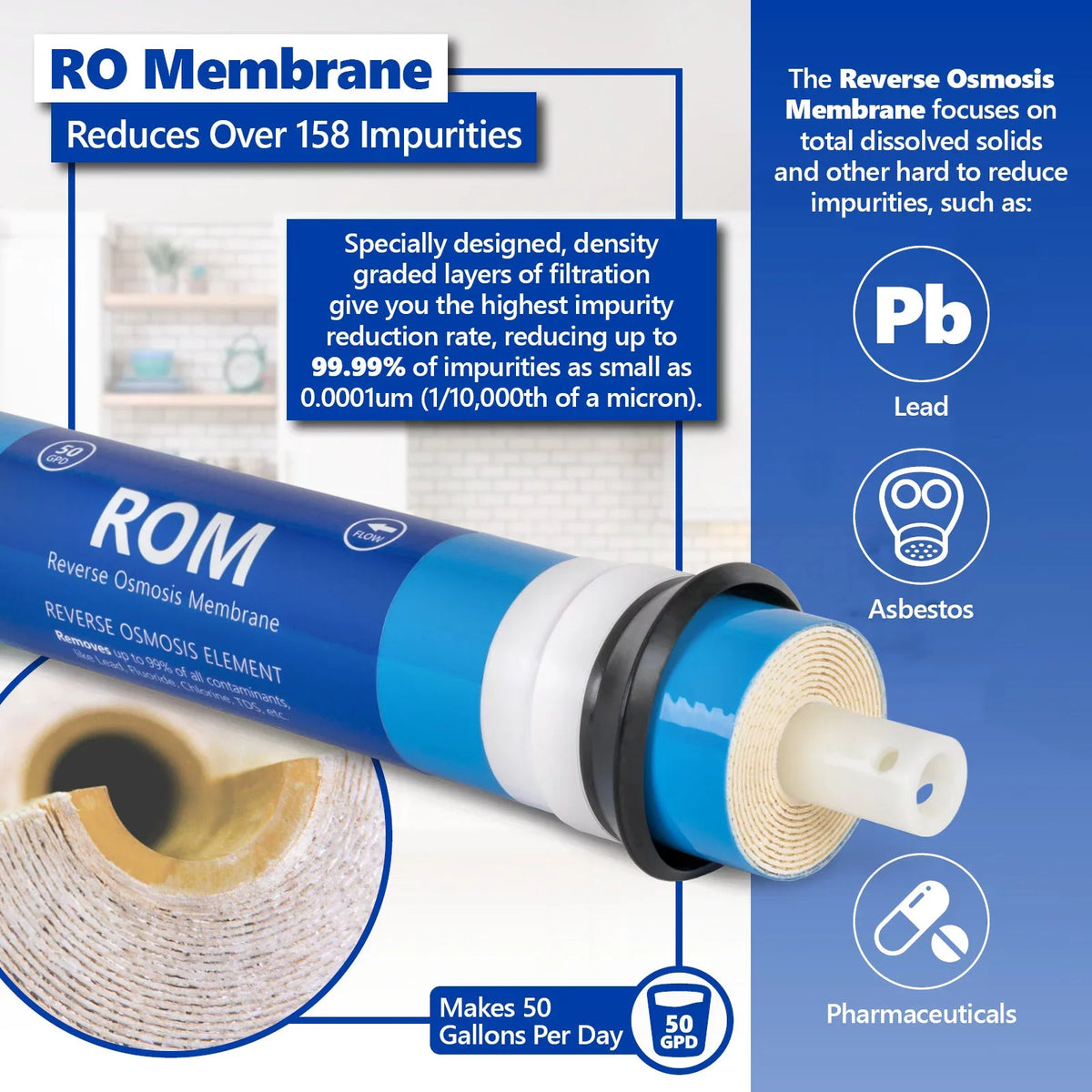 Year Filters dimension Express GPD Set Osmosis inch Reverse liquid 50 – Membrane with Deionization Filter Replacement Filters 20 – RO liquid 10 System 2 –
