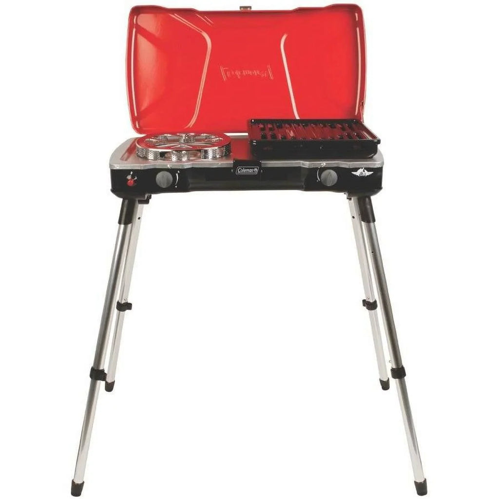 Grill Fyremajor 2-Burner Coleman Stove and Propane
