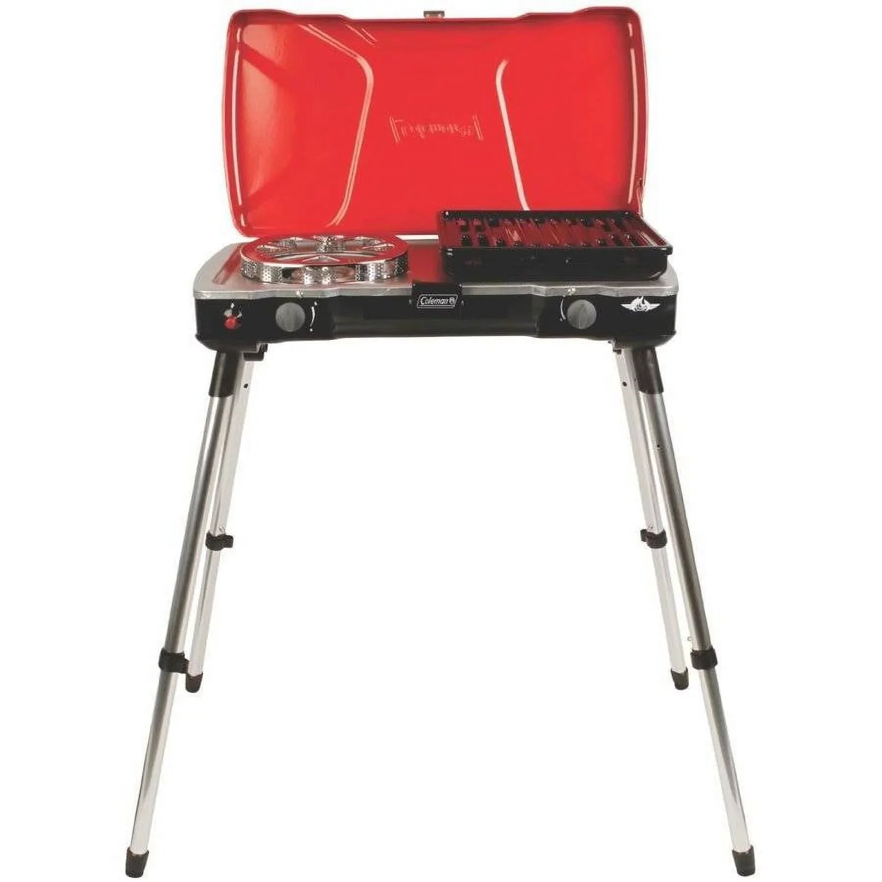 Grill Fyremajor 2-Burner Coleman Stove and Propane