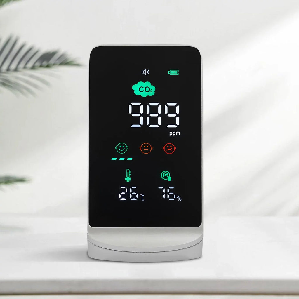 for Monitor & Black) Air Indoor (White, Temperature Humidity CO2, grade Miumaeov