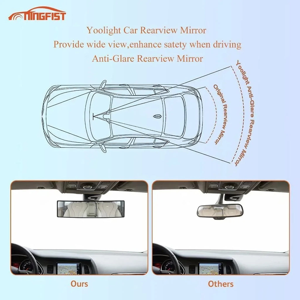 NINGFIST Anti Car Angle Mirror Interior Wide Car view Mirror for Rear Glare Mirror Rearview Accessories SUV Blindspot Mirror Convex Universal Panoramic Broadway Trucks.