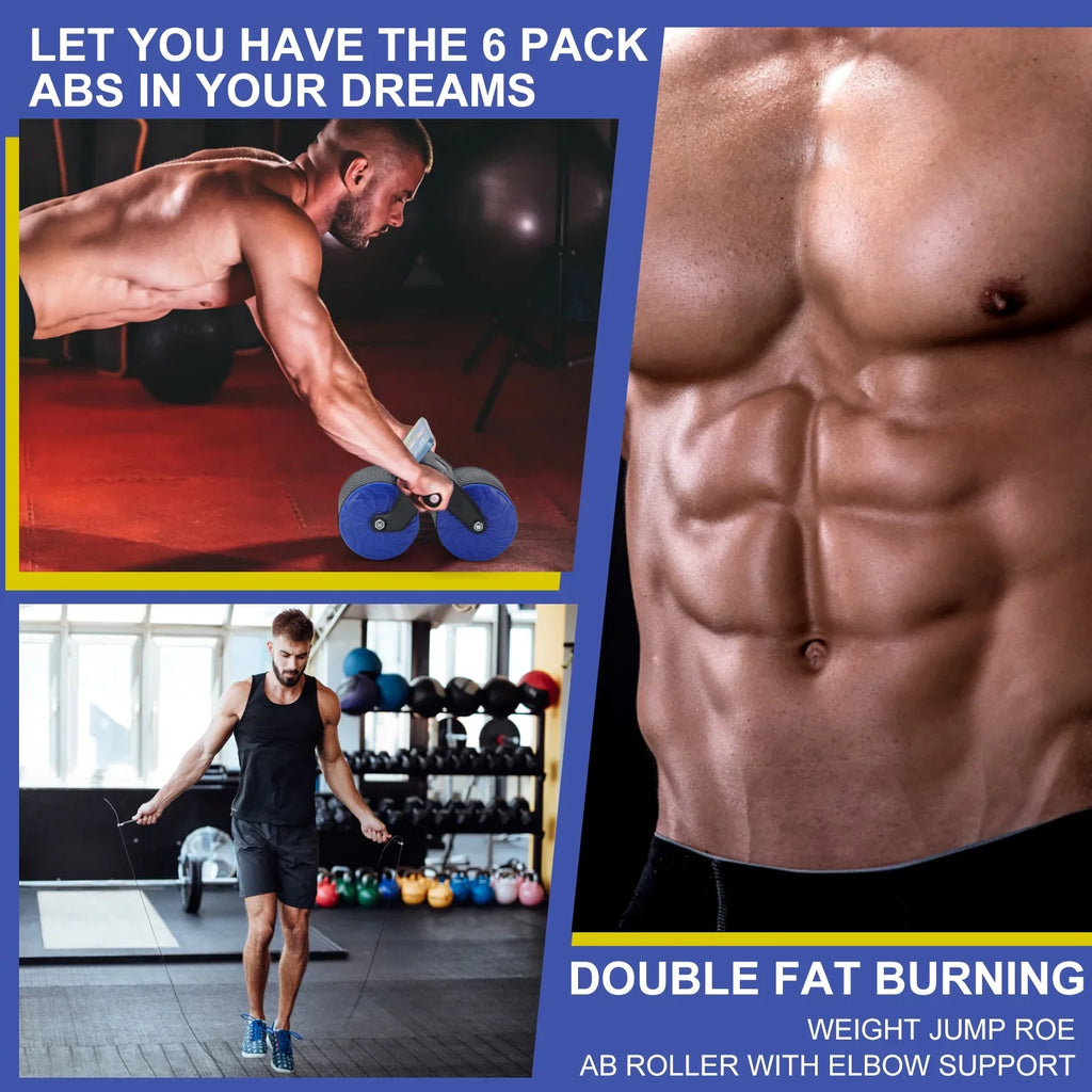 Core Beginner Muscle Wheel Abs Training. Gym Home Roller to Ab Equipment for Training Wheel - Rebound Abdominal Abdominal Automatic Strength Advanced at Workout Fitness Strength for Wheel,