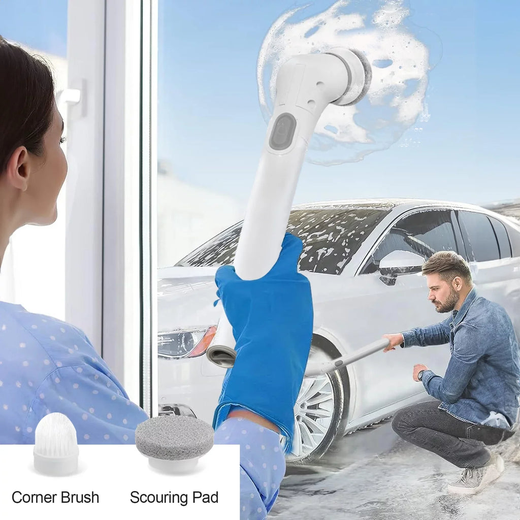 Scrubber Cleaning 6 Tile, Bathtub, Cleaning Electric Spin Brush, Replaceable for Floor Bathroom Scrubber, Heads Cordless Fixdono