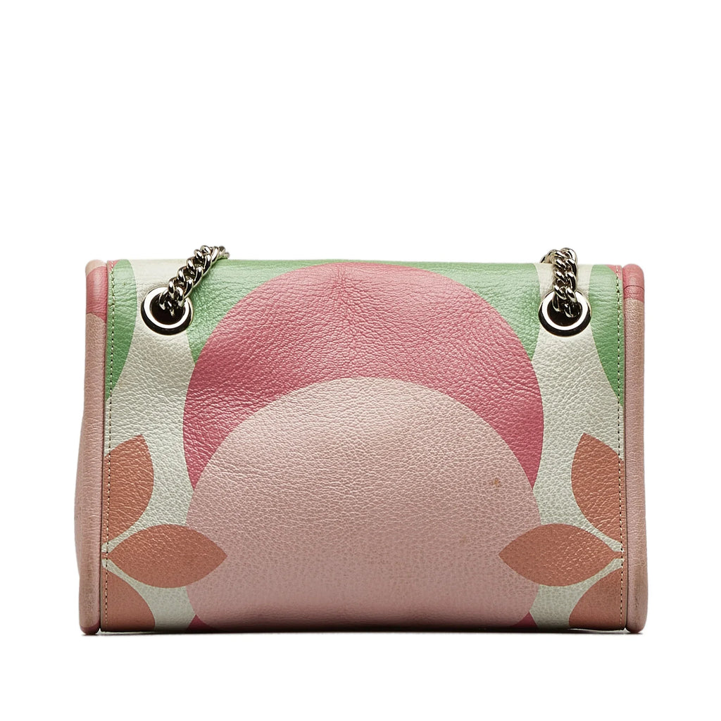 Miu Pink Pre-Owned Calf Authenticated Miu Crossbody Flower Unisex Crossbody Print Bag Leather (Good)