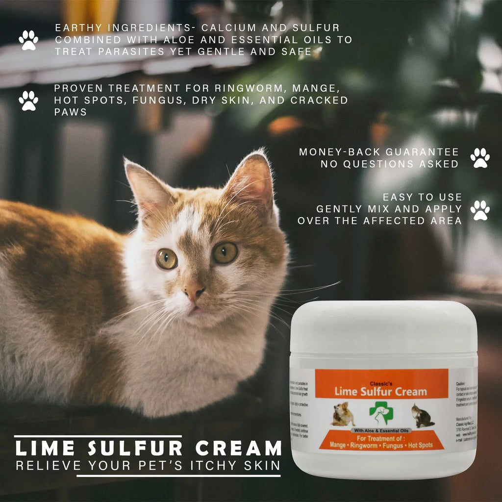 2) Skin Pet Care Lime Healthy Life oz x Cat, (2 - (2 Itchy Puppy, 2 and (2 for x Ointment Dip Kitten, 2) oz oz Skin Cream Jars) Sulfur Paw Safe x Dog, Horse - Pet for Dry Ointment -