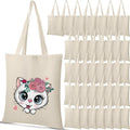 Blank Pack Canvas with 15 Gift 13 x Reusable Bag Bag 36 Bulk Inch Christmas Cloth Handles DIY Bag Cotton Lightweight for Grocery Tote for Shopping Crafts Activity Women Advertising