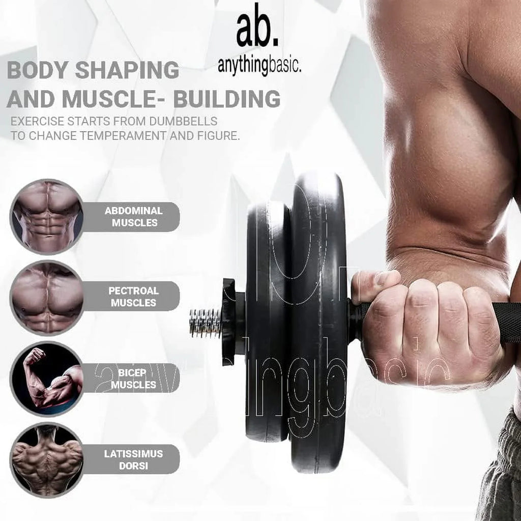 Gym Ft Home Dumbbell with 16 Kg and PVC Set Rods Gym anythingbasic. One 4 Pair Rods