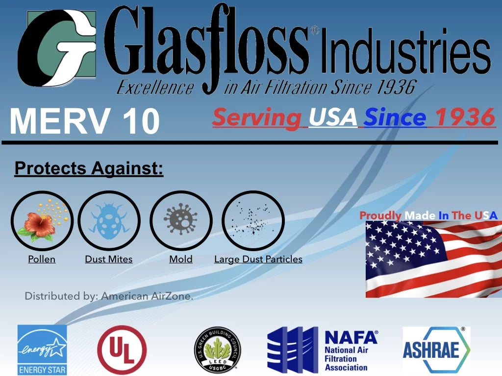 USA. AC - 2" Made The - Filter In Filter Air Filter - Furnace (Pack Home HVAC - Air Glasfloss of - Air - Office or 24x28x2 10 Pleated 4) or MERV