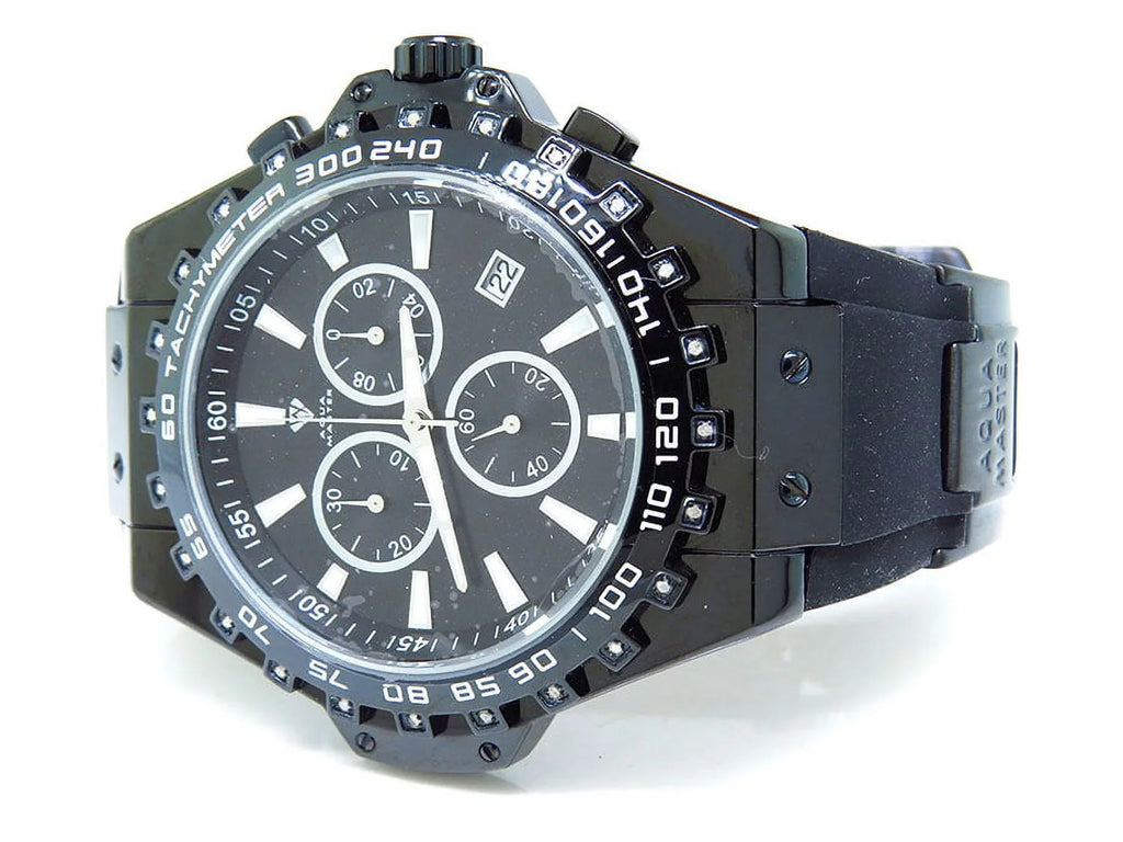 Rubber Jojo Rodeo Joe Signature 0.26ct Watch Black 48mm Band Mens