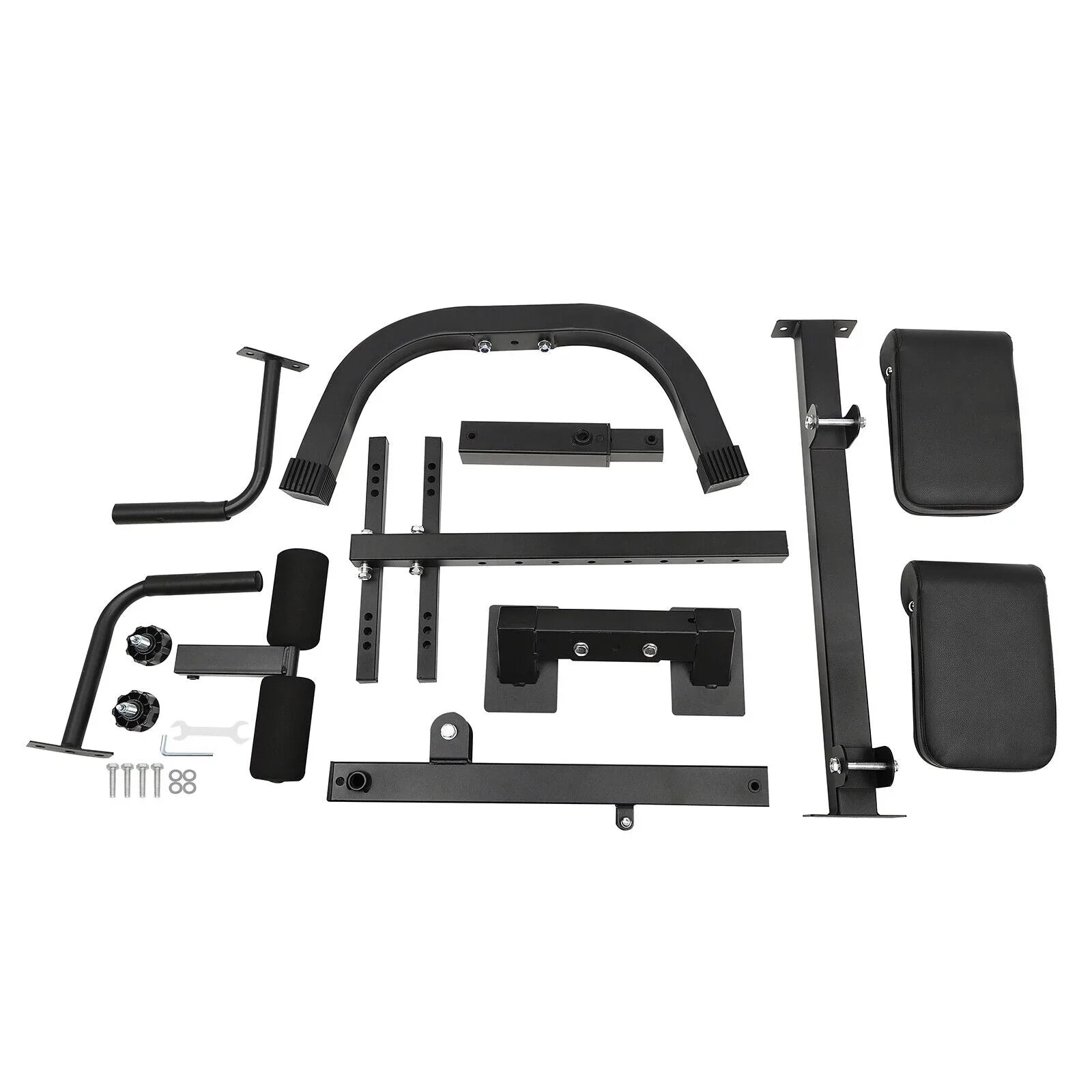 Adjustable Back Machine, Bench Roman in Multi-Functional Extension Hamstring Bench Chair Hyperextension 40.55*27.55*44.48 - Black
