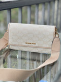 Crossbody LG Zip Gold Wallet Glitter Natural MK Kors Around Michael Bag Jet Set