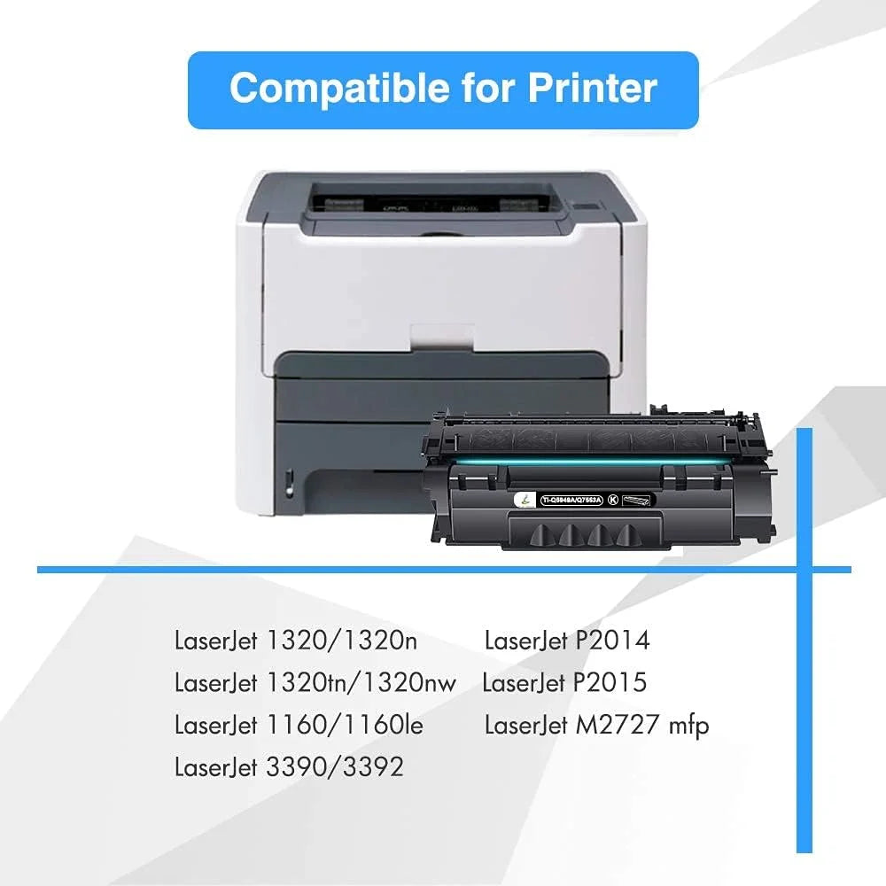 Compatible 1320NW Yield High Cartridges P2015dn Printer 1320 Q5949A Black 3390 49X HP Q5949X 49A P2015 1320TN for Ink LaserJet 49A Toner 2-Pack 53A for 1320N Q7553A HP 53A