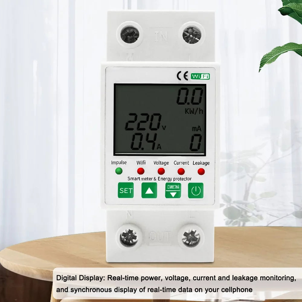 and Function Timer Home Voice Pinnaco Intelligent for Meter with Electric Leakage with WiFi Control Protection Compatible -