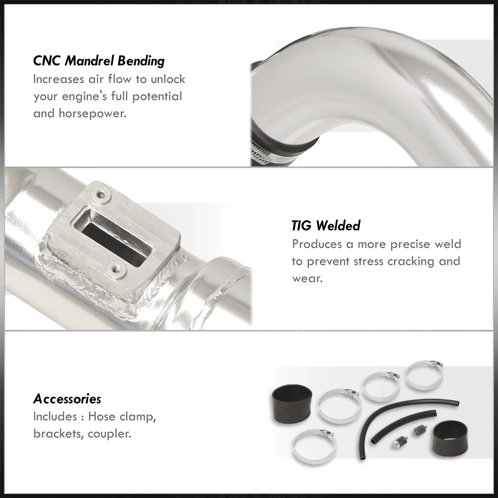 Civic 2008 L4 10 2011 Polished System CAI JDM 11 1.8L 06 2009 Honda AJP + Compatible/Replacement Air EX Pipe Distributors For Piping Intake 09 Induction 07 Aluminum 2007 Filter 2010 LX DX 2006 Cold 08