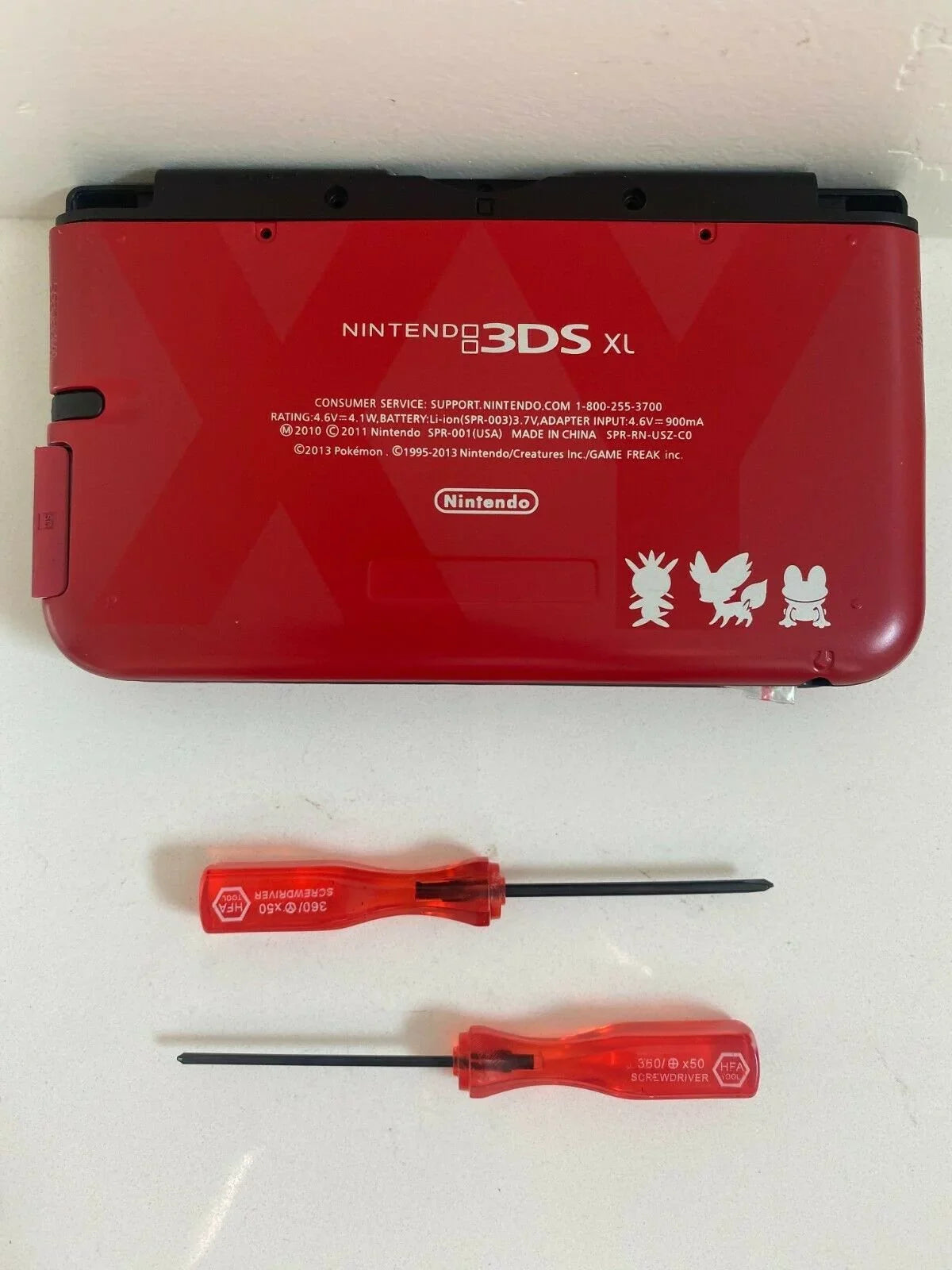 Screen Pokemon Tools XL Nintendo Shell Red Replacement for 3DS 2015 Housing