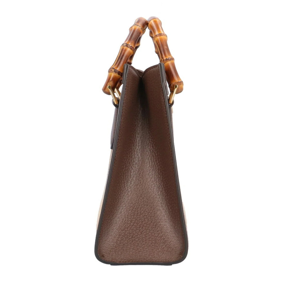 Brown Jumbo Leather Bag Pre-Owned Tote 660195 Women's Mini GG (Good) Bamboo Shoulder Diana 493075