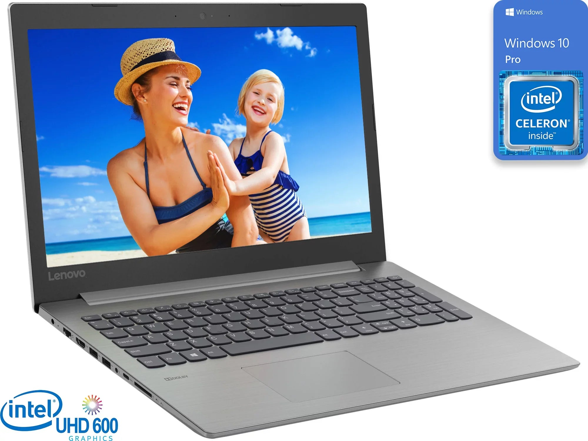 330 2.6GHz, DVDRW, 10 Keyboard, Bluetooth, Intel Reader, SSD, 128GB Notebook, IdeaPad 15.6" Windows Card Pro 8GB UK Display, HD RAM, Wi-Fi, HDMI, Upto Celeron N4000