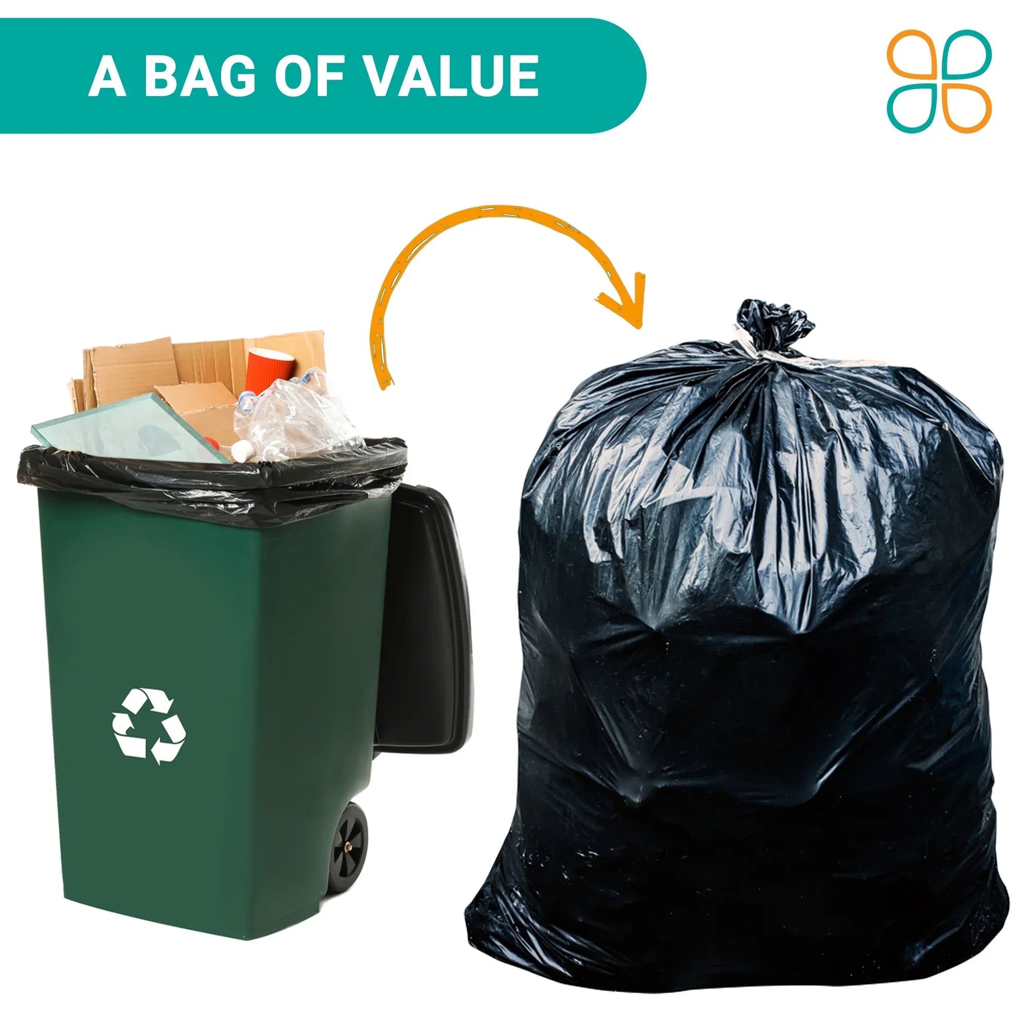 PlasticMill 42 Liners. / Bags/Case, 1.5 Black, 33x48, Bags Gallon, Trash Garbage 100 MIL, Can