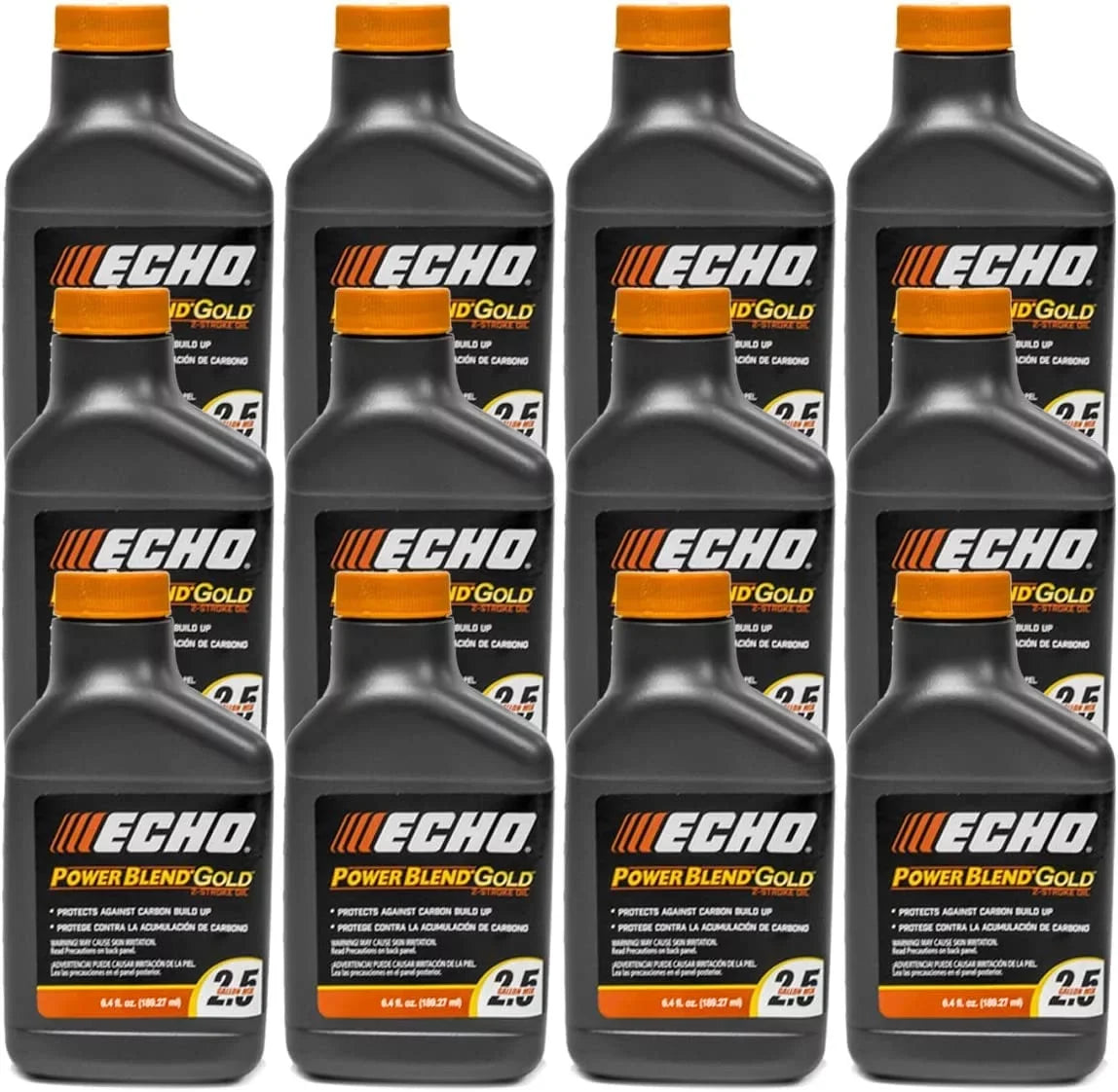 Mix of Pack Engine Gallons Gold 6450025S-12PK PowerBlend oz 50:1 Echo Bottle for 12 6.4 Oil 2-Stroke 2.5