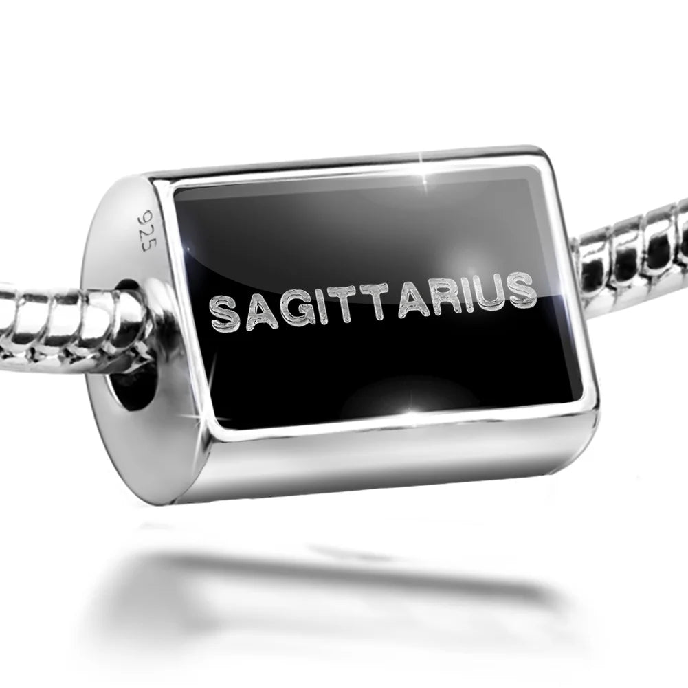 Sagittarius Black Clear Silver Neonblond 925 Cubes Sterling Charm on Bead Ice
