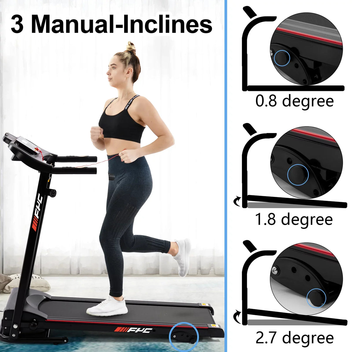 Fitness Compact with Electric Home Exercise Home FYC Walking Machine Treadmills Foldable for Incline, and Gym for Folding Jogging Bluetooth Portable Running Treadmills