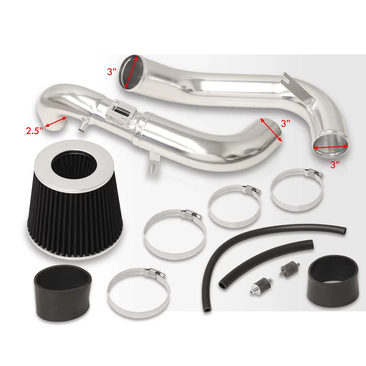 Civic 2008 L4 10 2011 Polished System CAI JDM 11 1.8L 06 2009 Honda AJP + Compatible/Replacement Air EX Pipe Distributors For Piping Intake 09 Induction 07 Aluminum 2007 Filter 2010 LX DX 2006 Cold 08