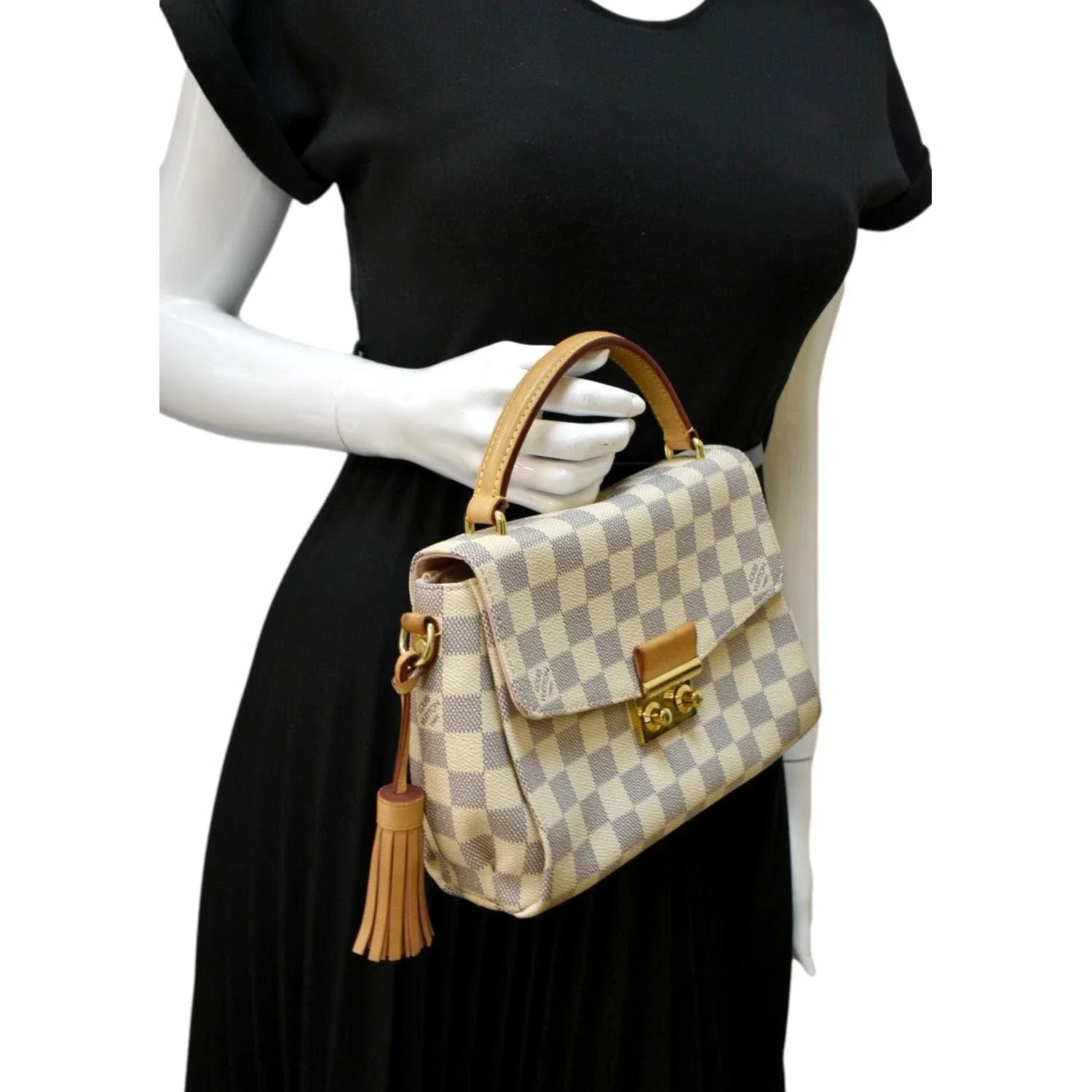 White Crossbody Azur Pre-owned Bag Damier Croisette Satchel