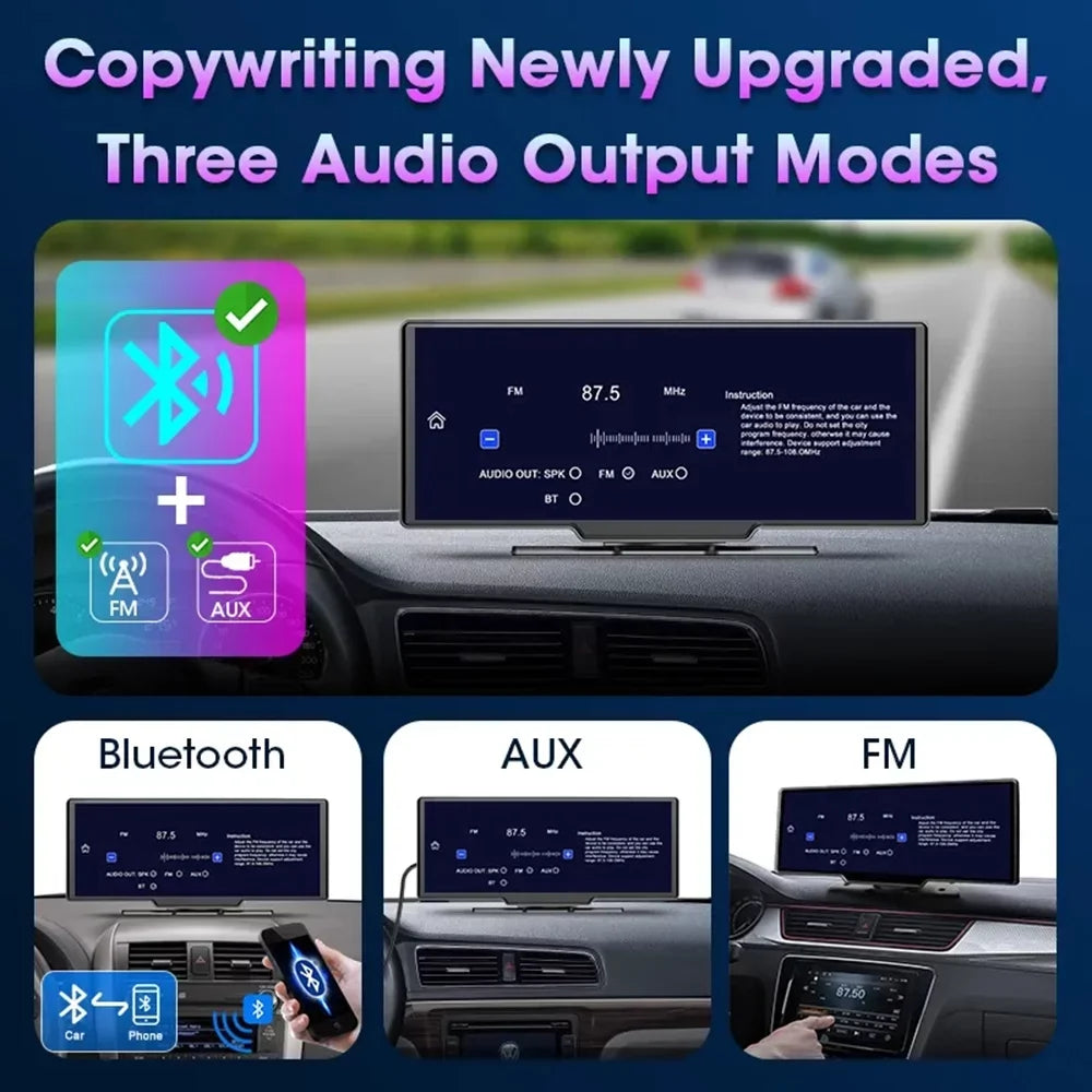 Carplay Car Dashboard Inch Mirror Rearview & Camera 10.26 Android Auto DVR camera Navigation DVRS,Front Masslatie Monitor Cam GPS Dash Video