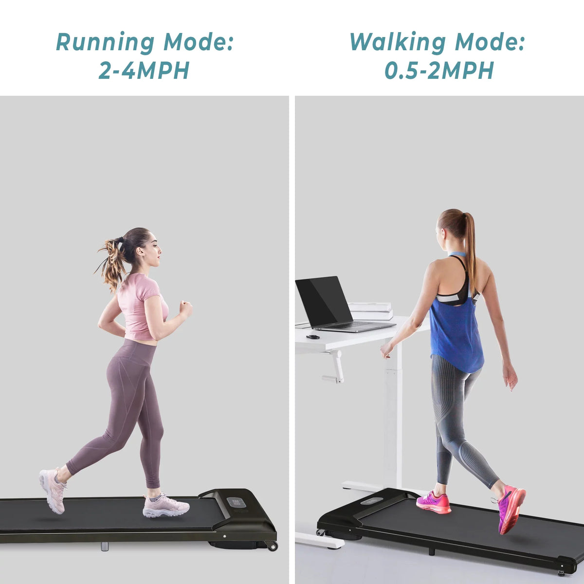 Office in 2.5HP for Walking Under Gym with Treadmill Use, Treadmill, 1 BTMWAY Electric Pad APP/speaker/Remote Bluetooth Pad Ultra-Quiet Desk Control/Display, Home Portable Treadmill 2 Walking