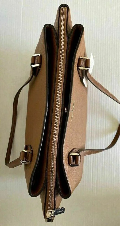 Spade Large Brown Monet $399 Leather WKRU6948 3-Compartment NWT Tote Kate