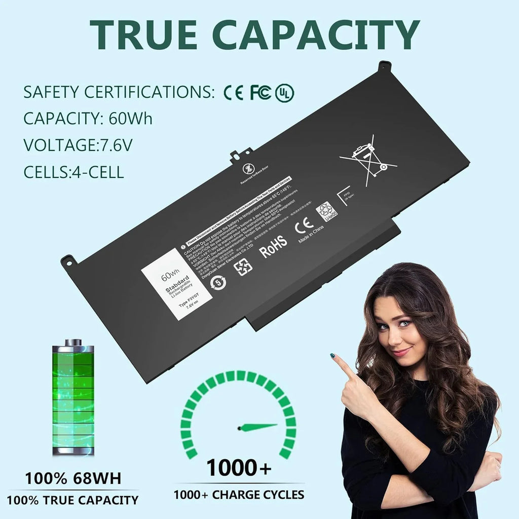 14 2X39G 60WH for 7390 7490 7290 y 7000 7480 7480 13 P29S002 7380 Laptop 7280 7000 12 Latitude 7000 F3YGT