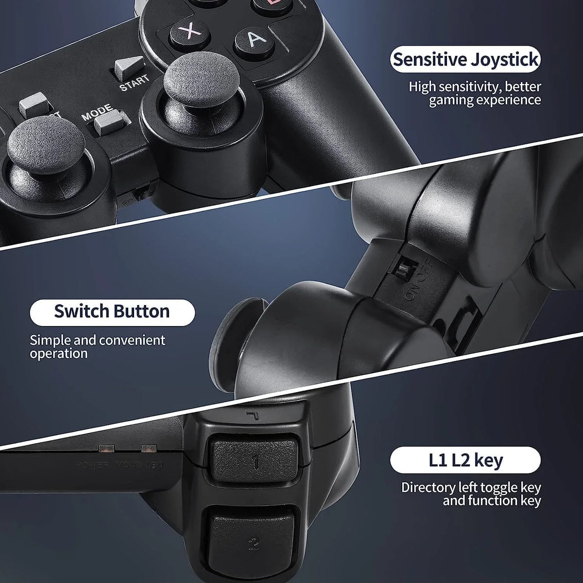 Dual Console, Emulators,with and Video Output,9 Game Stick 20000+ Wireless 2.4G Nostalgia Stick,Plug Game Retro Games,4K Game,Wireless Controllers(64G) Game Classic Play in Stick Play HD Retro Built