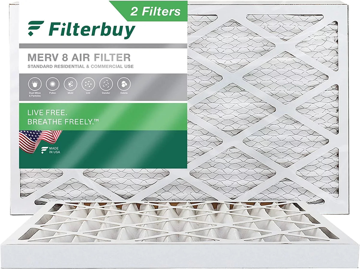 HVAC Furnace MERV AC Pleated 15x30x2 Filters Filterbuy Air 8 (2-Pack)