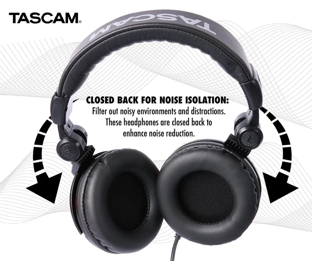 Back Closed Headphones TH-03 (Black) Over-Ear Tascam