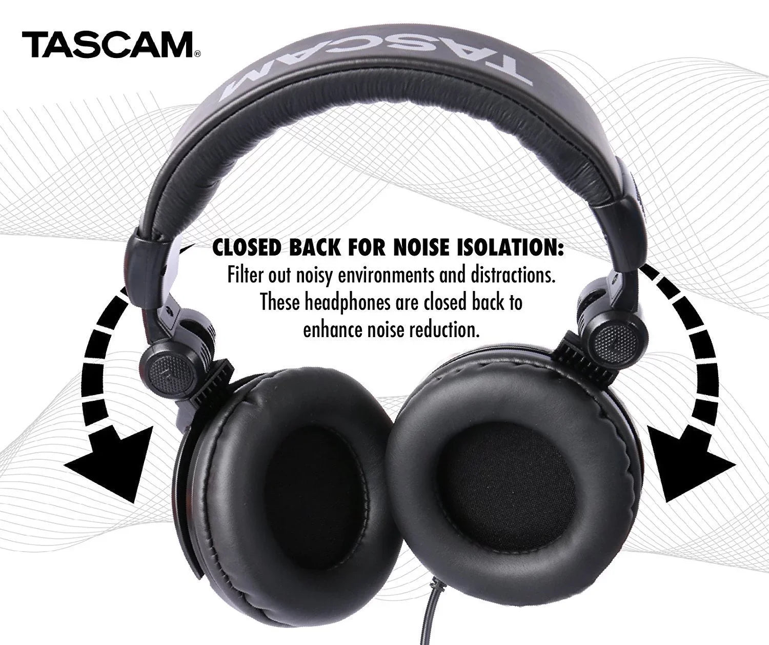 Back Closed Headphones TH-03 (Black) Over-Ear Tascam