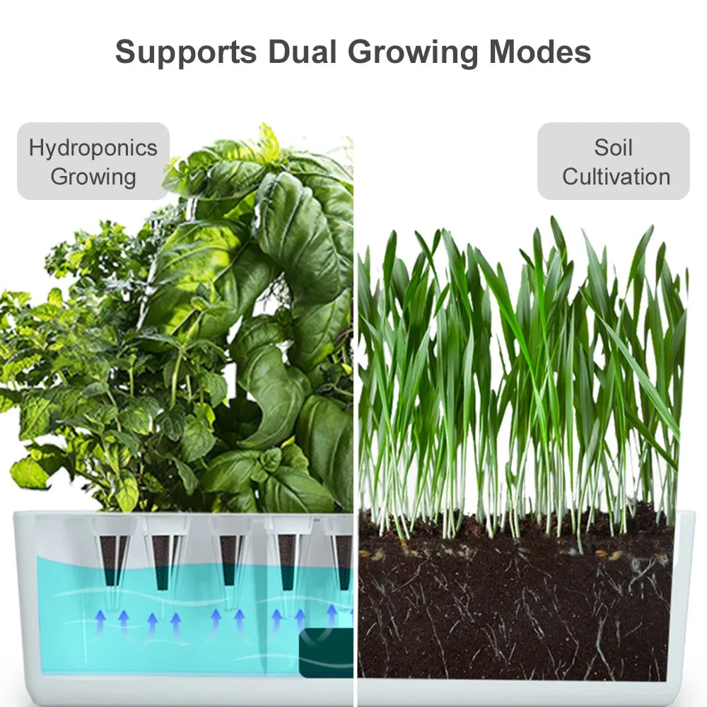 Kitchen Hydroponics Office System with Smart Automatic 2L 15W Adjustable Pods 9 Tank Timing Kit Herb Home Smart for Height Indoor Pump Growing Grow Garden