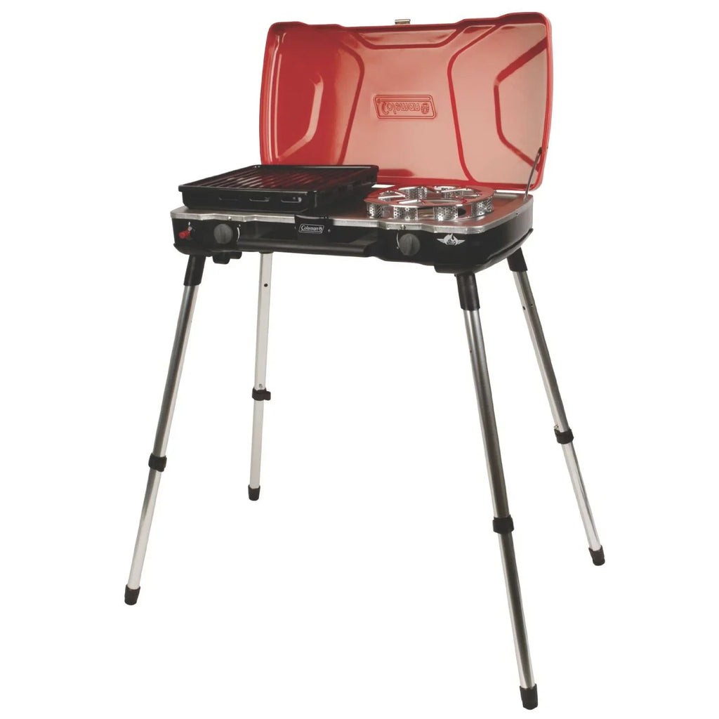 Grill Fyremajor 2-Burner Coleman Stove and Propane